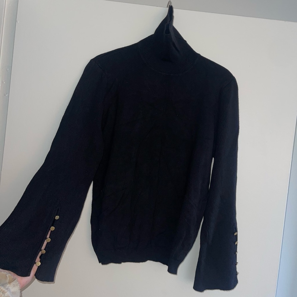 Bell Sleeve Turtle Neck Sweater